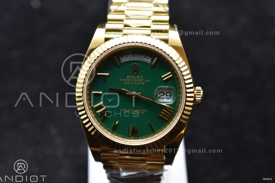 228238 Day VR3255 Green 1:1 President Weight) Roman (Gain 40 on Date Dial Best Bracelet Edition YG ARF 0327